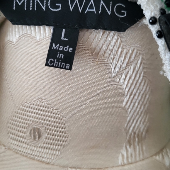 Ming Wang Black, White, and Green Plaid Blazer